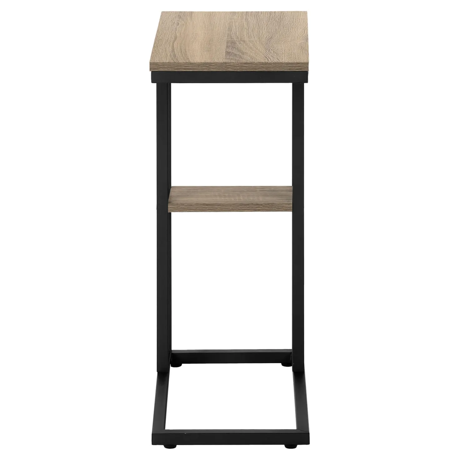 Table d'appoint - 25"H, taupe foncé, métal noir - Monarch
