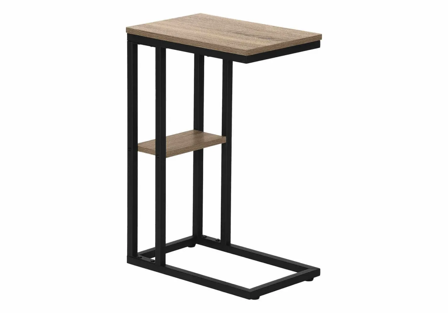 Table d'appoint - 25"H, taupe foncé, métal noir - Monarch