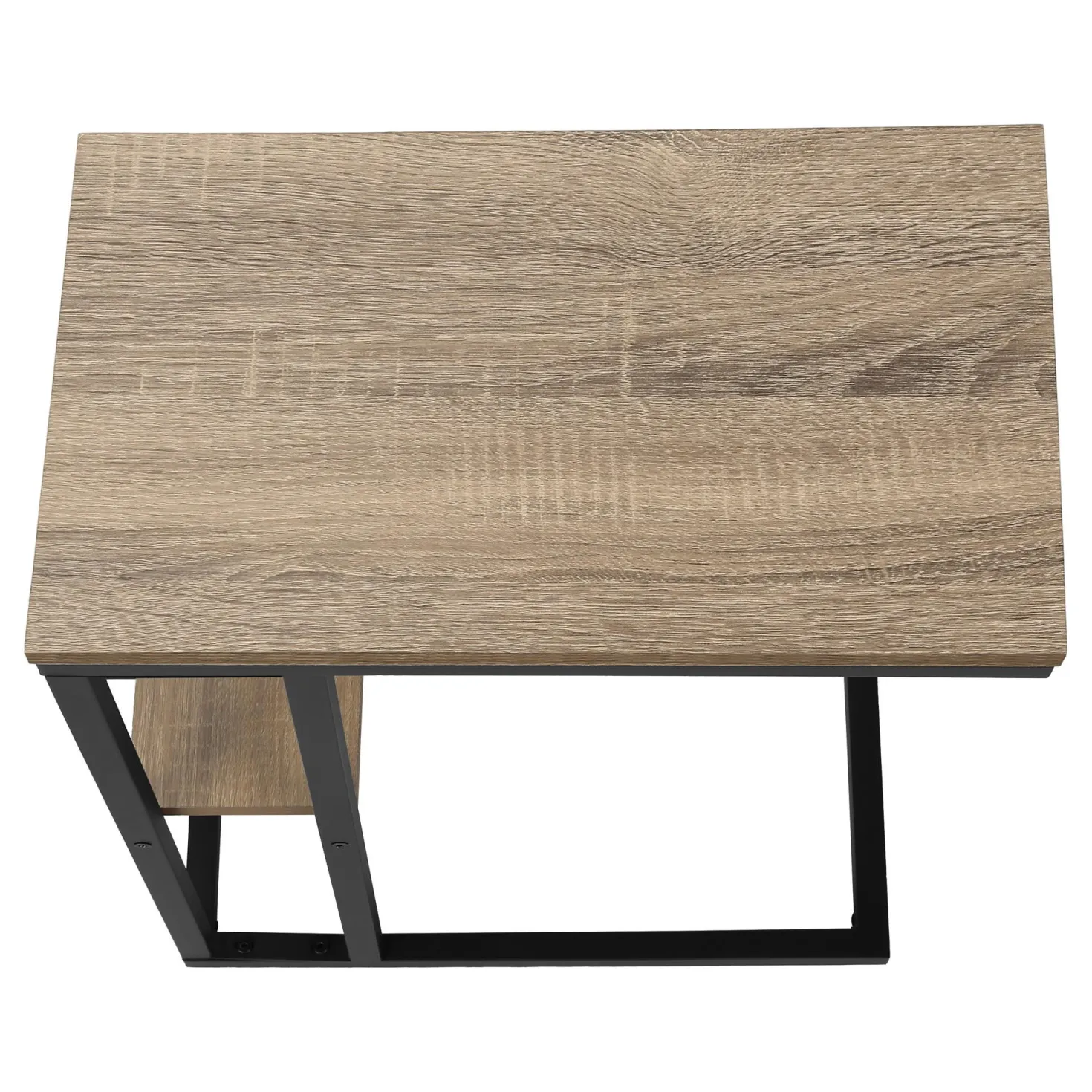 Table d'appoint - 25"H, taupe foncé, métal noir - Monarch