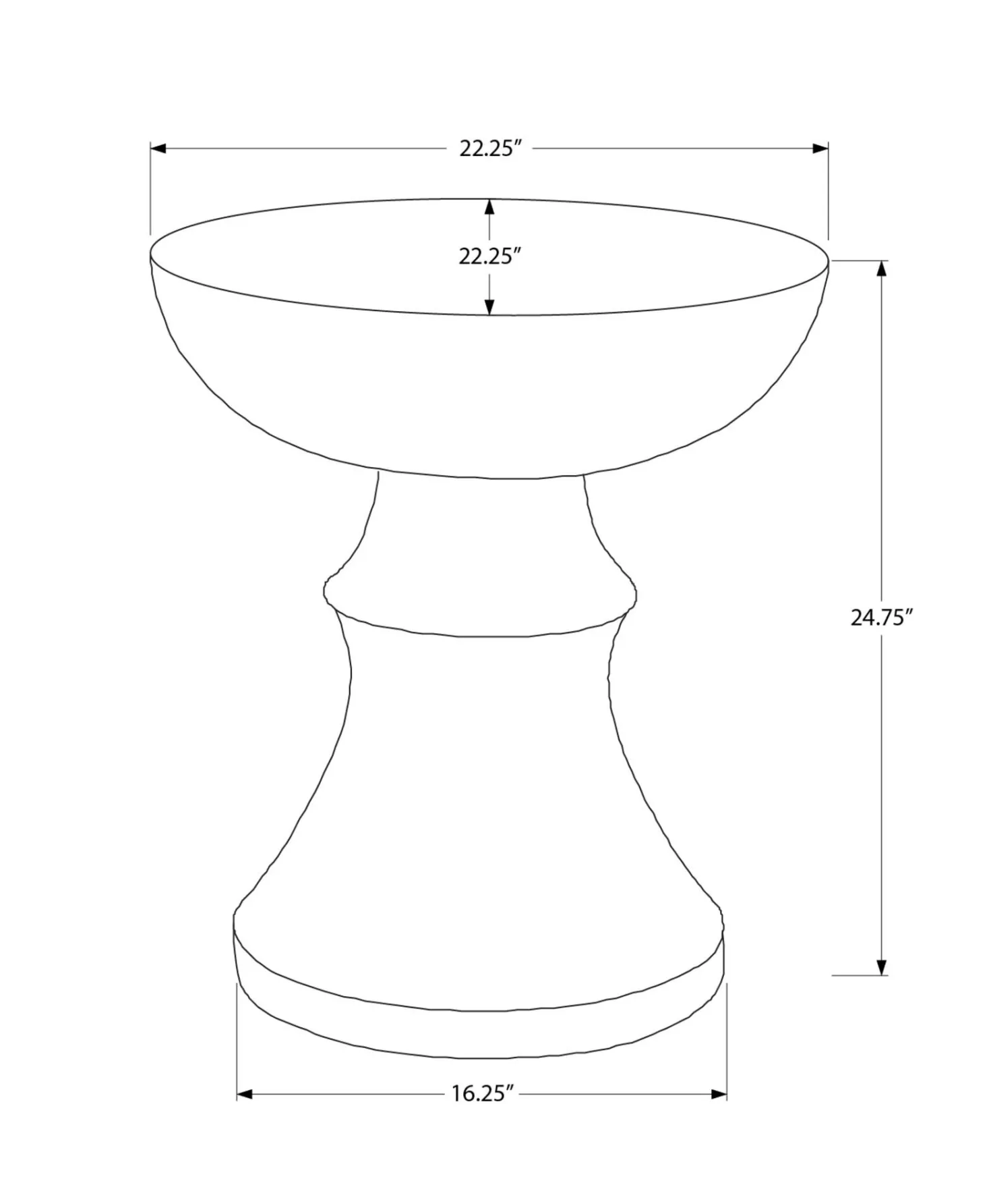 Table d'appoint intérieur ou extérieur 25"h - Monarch