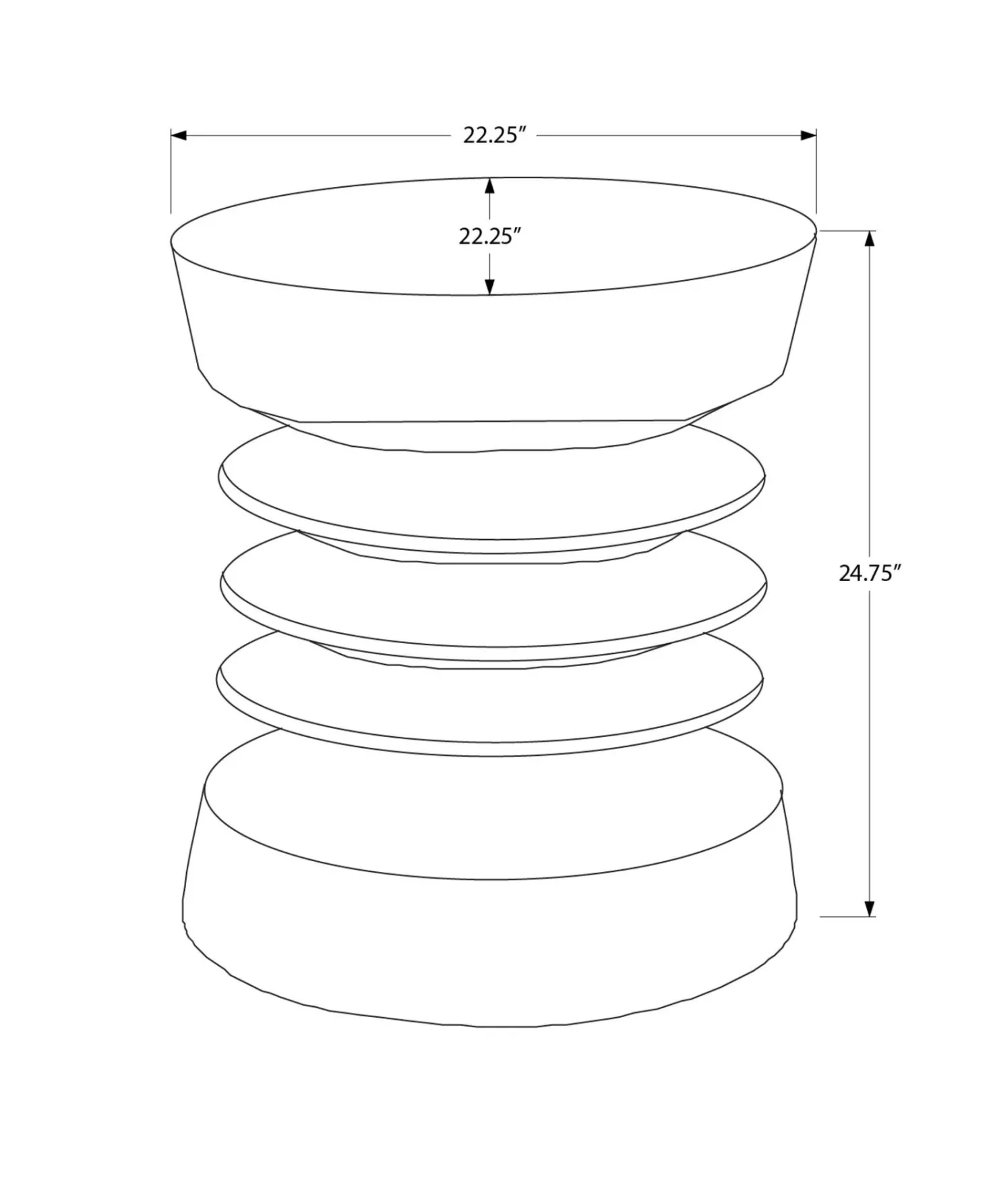 Table d'appoint intérieur ou extérieur 25"h - Monarch