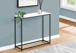 Table d'appoint - 32"L, console blanc, métal noir - Monarch