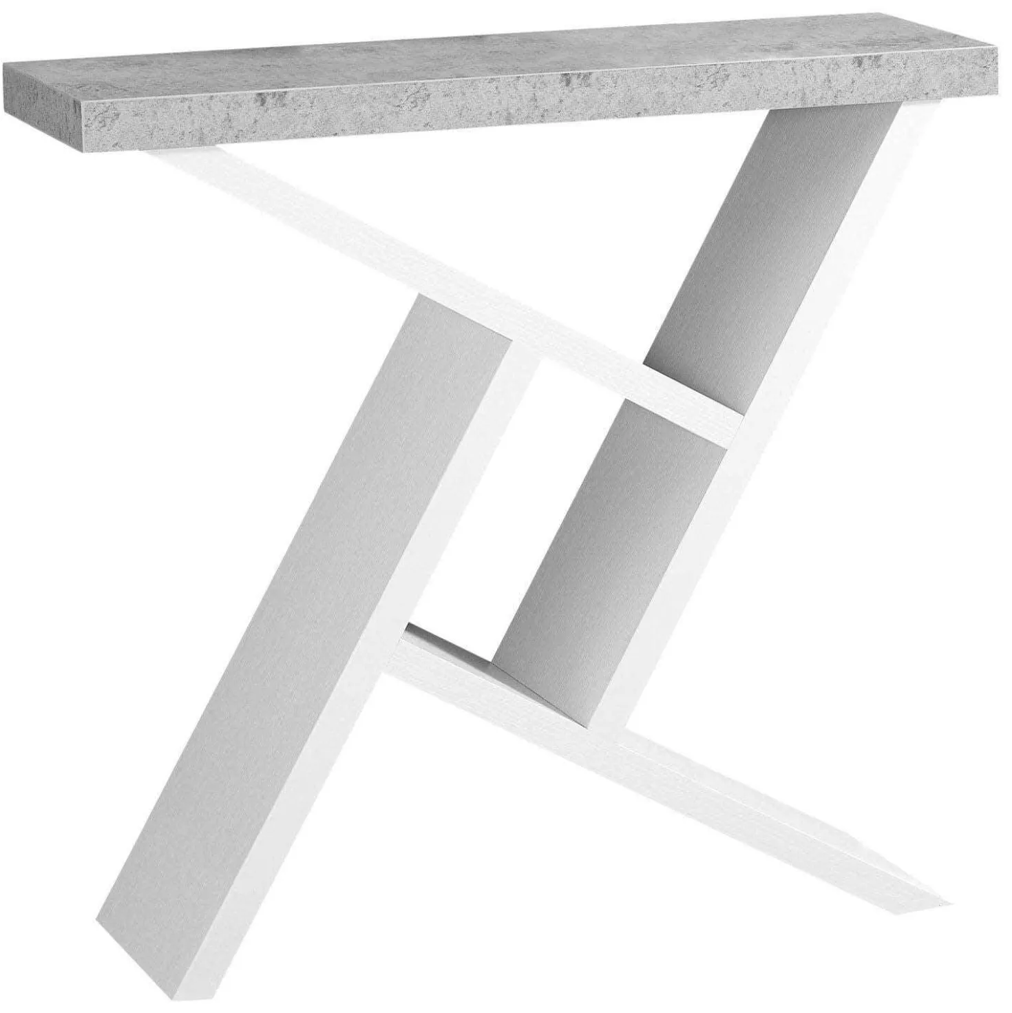 Table d'appoint - 36"L, console blanc, simili-ciment - Monarch