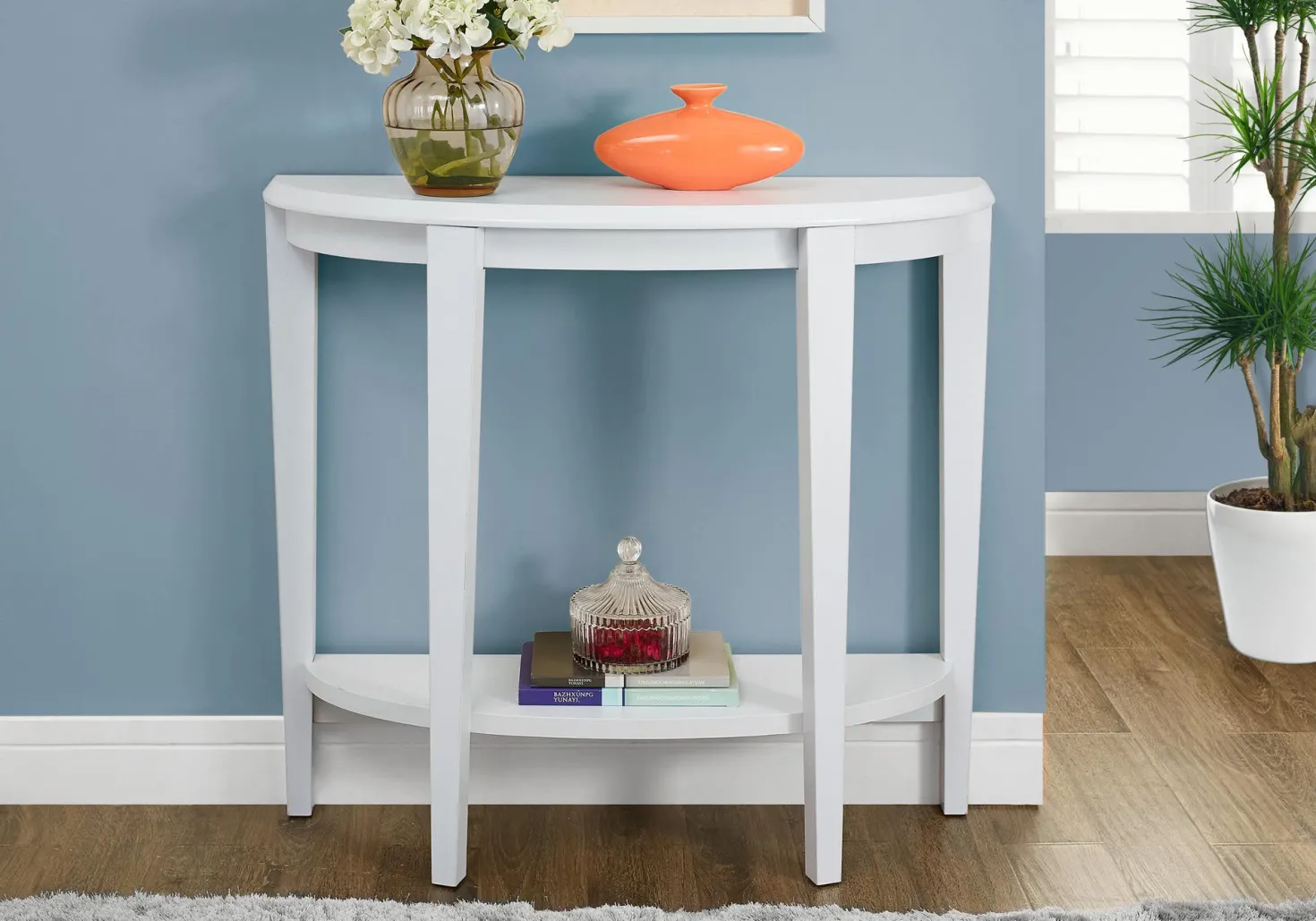 Table d'appoint - 36"L, console d'entrée blanche - Monarch