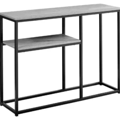 Table d'appoint - 42"L, console d'entrée gris, noir - Monarch