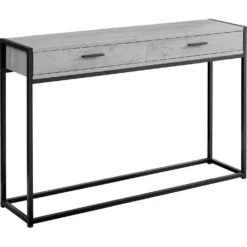 Table d'appoint - 48"L, console d'entrée gris, noir - Monarch