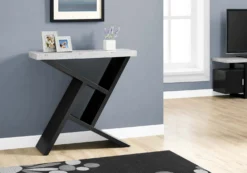 Table d'appoint - 36"L, console noir, simili-ciment - Monarch