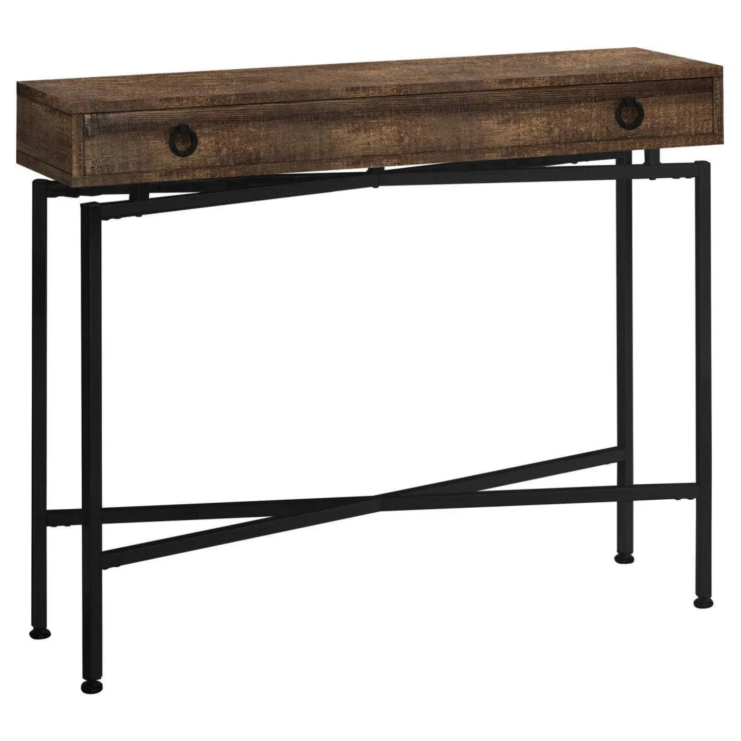Table d'appoint - 42"L, faux bois brun, console noir - Monarch