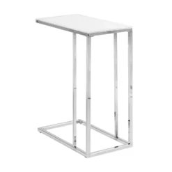 Table d'appoint - métal chrome avec verre trempé givre - Monarch