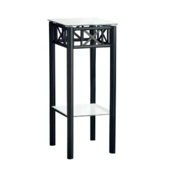 Table d'appoint - métal noir avec verre trempé - Monarch