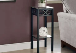 Table d'appoint - métal noir avec verre trempé - Monarch