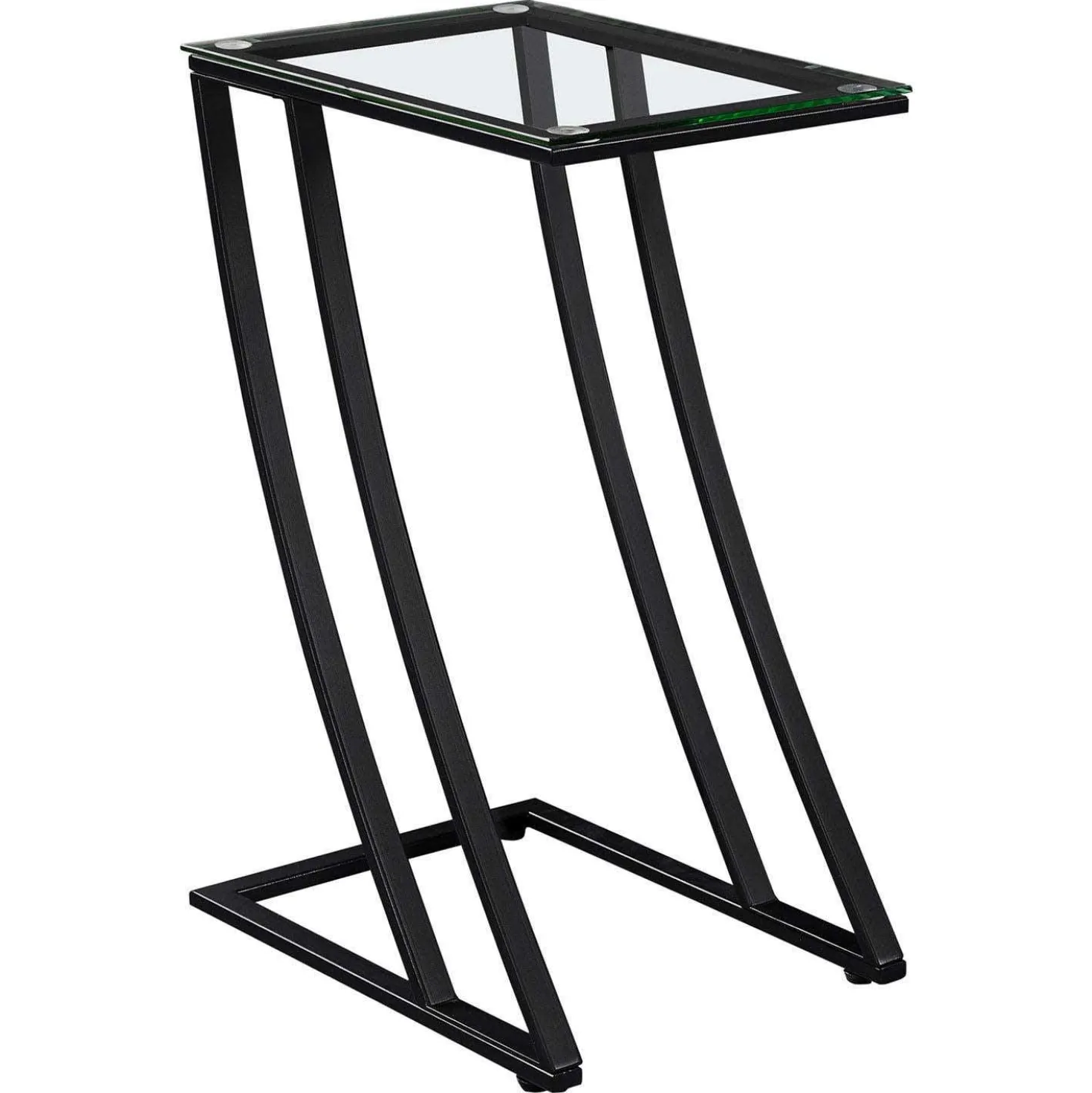 Table d'appoint - métal noir avec verre trempé - Monarch