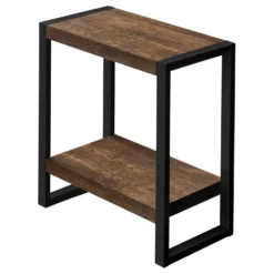 Table d'appoint - 2 niveaux, 1 tablette, rectangulaire - 24"H - faux bois r - Monarch