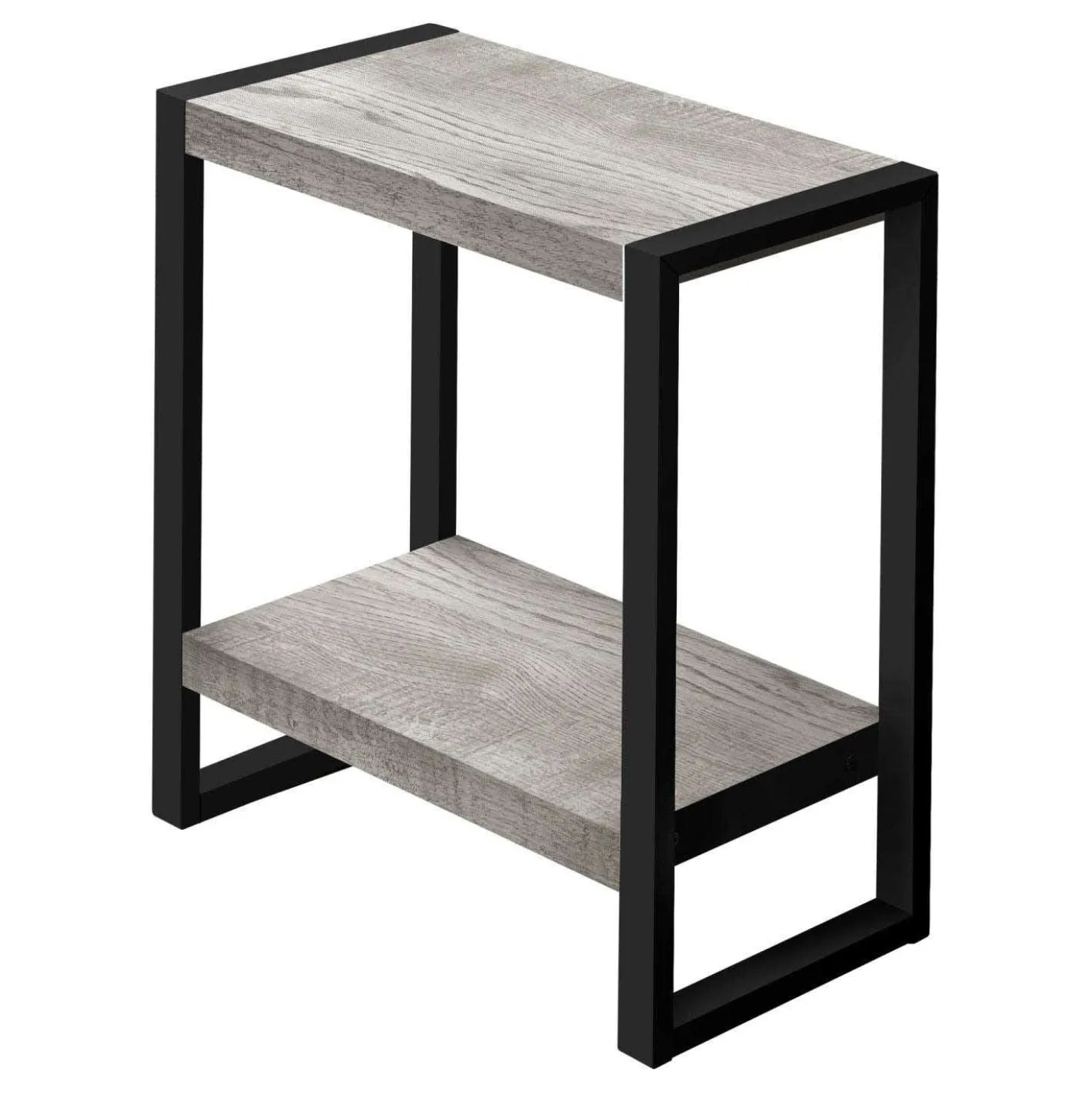 Table d'appoint - 2 niveaux, 1 tablette, rectangulaire - 24"H - faux bois r - Monarch