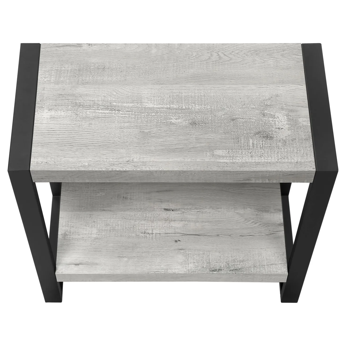 Table d'appoint - 2 niveaux, 1 tablette, rectangulaire - 24"H - faux bois r - Monarch