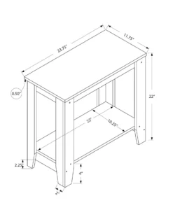 Table d'appoint - noir, dessus gris - Monarch