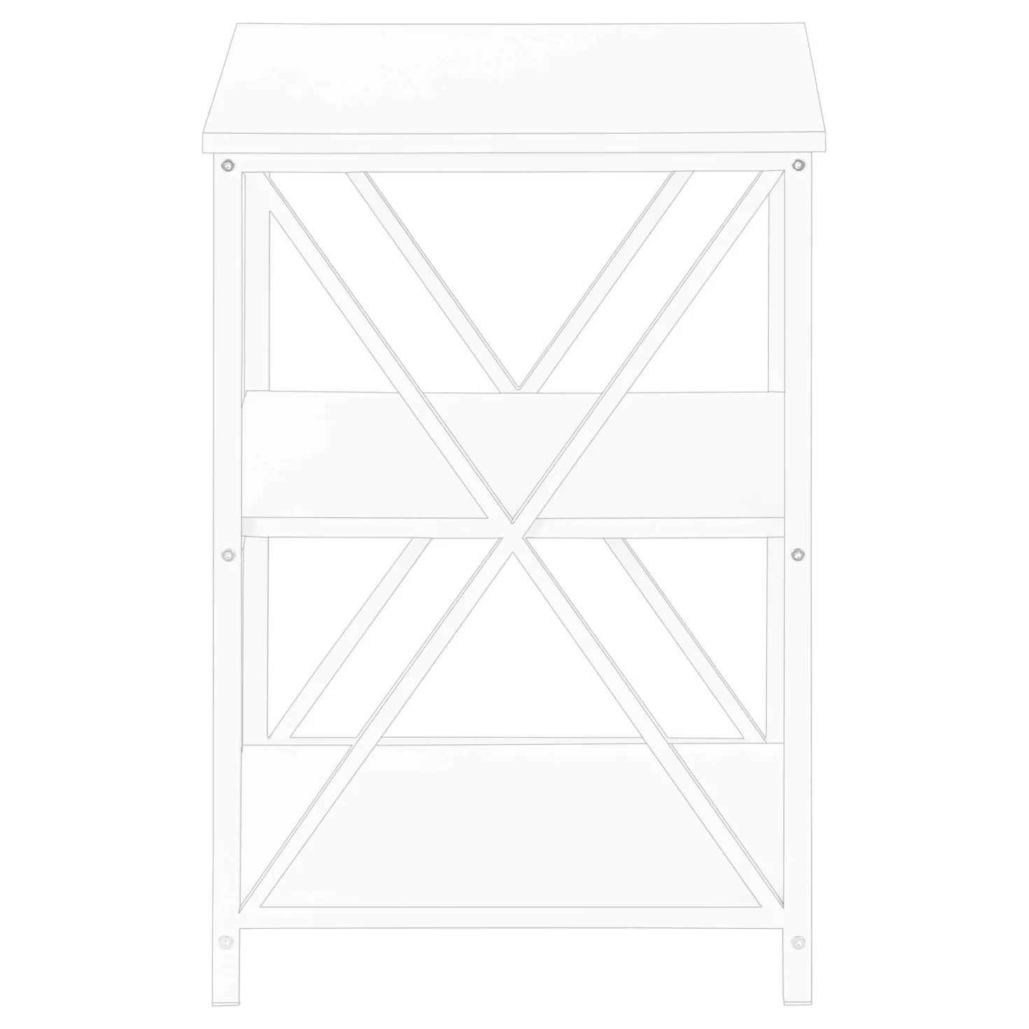 Table d'appoint, table de nuit - 3 niveaux, 2 tablettes, carré - 26"H - bl - Monarch