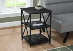 Table d'appoint, table de nuit - 3 niveaux, 2 tablettes, carré - 26"H - fa - Monarch
