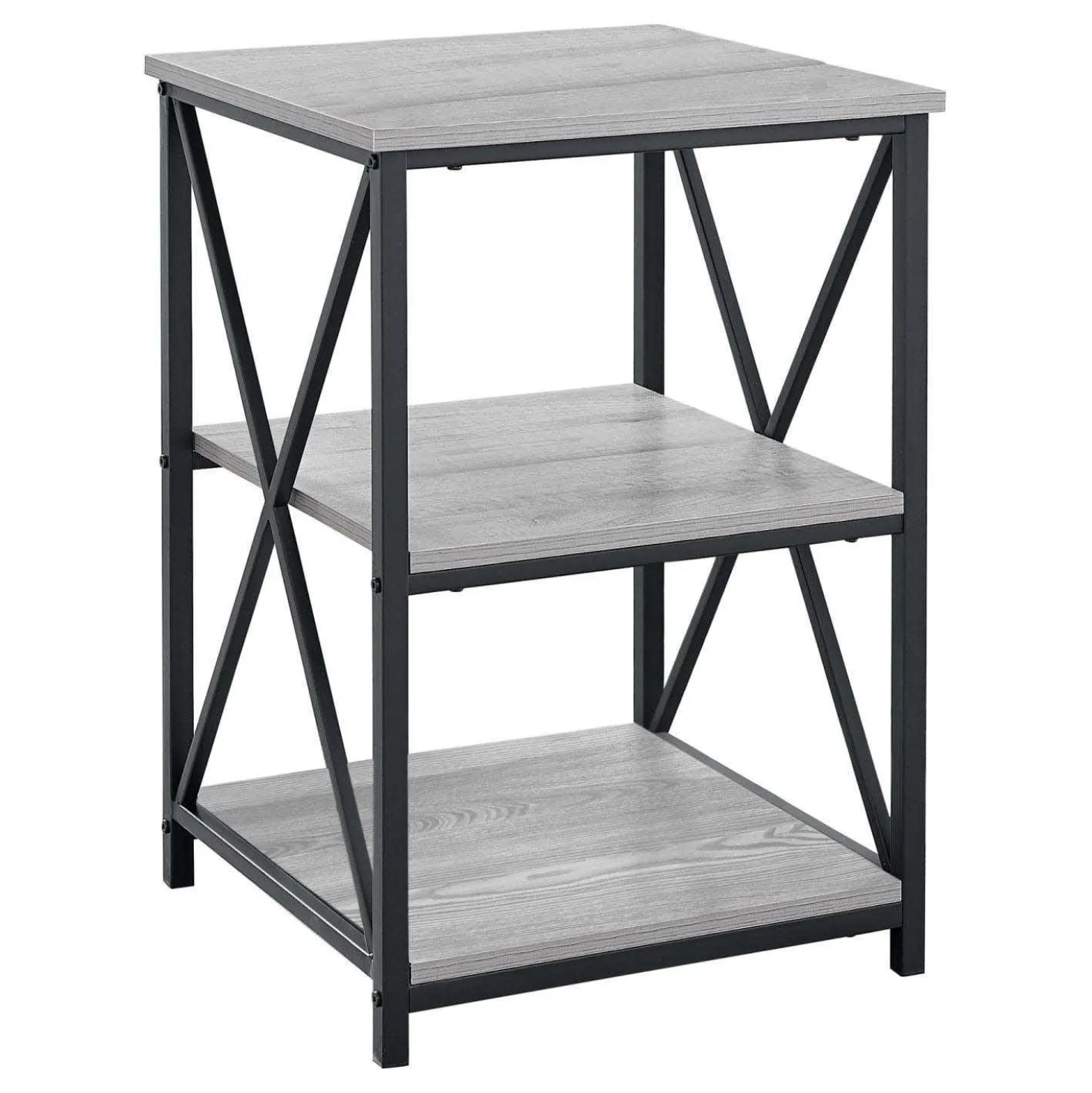 Table d'appoint, table de nuit - 3 niveaux, 2 tablettes, carré - 26"H - fa - Monarch
