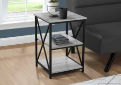 Table d'appoint, table de nuit - 3 niveaux, 2 tablettes, carré - 26"H - fa - Monarch