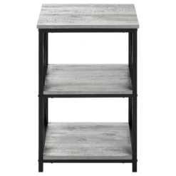 Table d'appoint, table de nuit - 3 niveaux, 2 tablettes, carré - 26