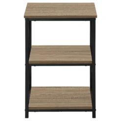 Table d'appoint, table de nuit - 3 niveaux, 2 tablettes, carré - 26