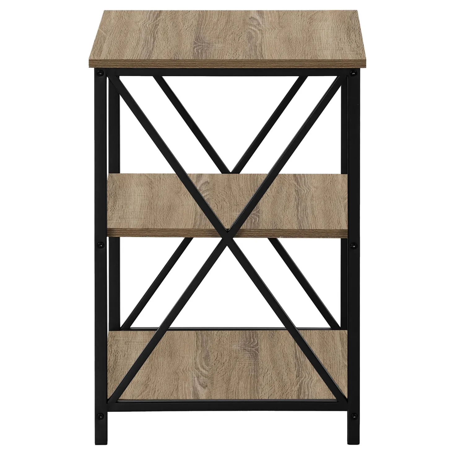 Table d'appoint, table de nuit - 3 niveaux, 2 tablettes, carré - 26"H - fa - Monarch