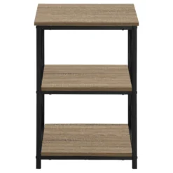 Table d'appoint, table de nuit - 3 niveaux, 2 tablettes, carré - 26