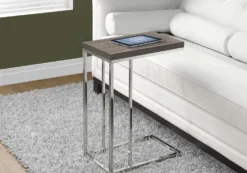 Table d'appoint - taupe foncé avec chrome - Monarch