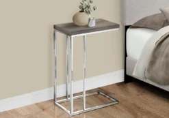 Table d'appoint - taupe foncé avec chrome - Monarch
