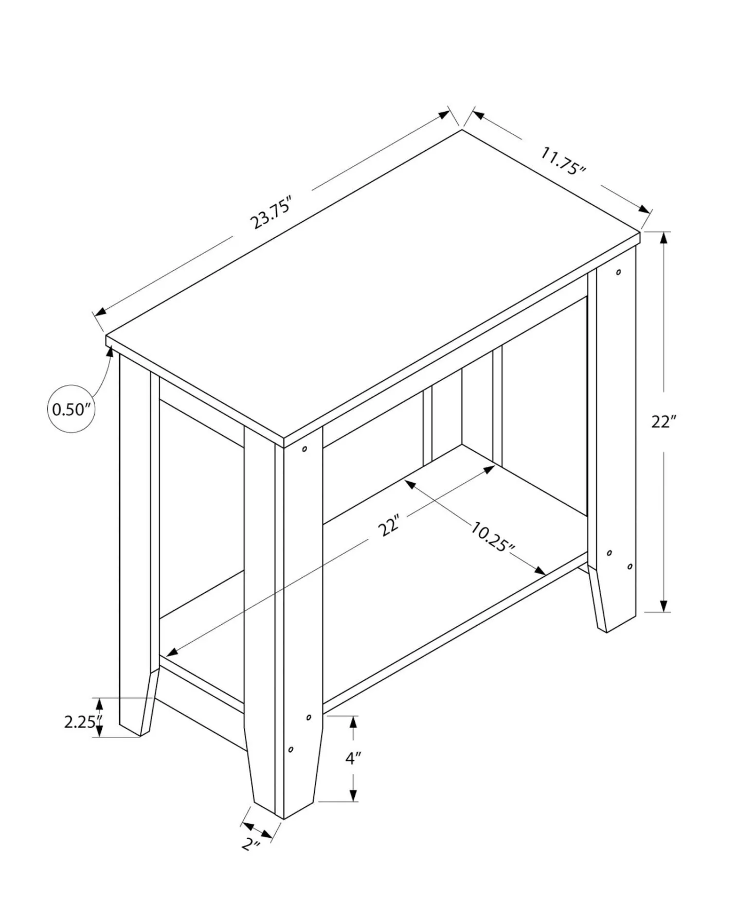 Table d'appoint - taupe foncé - Monarch