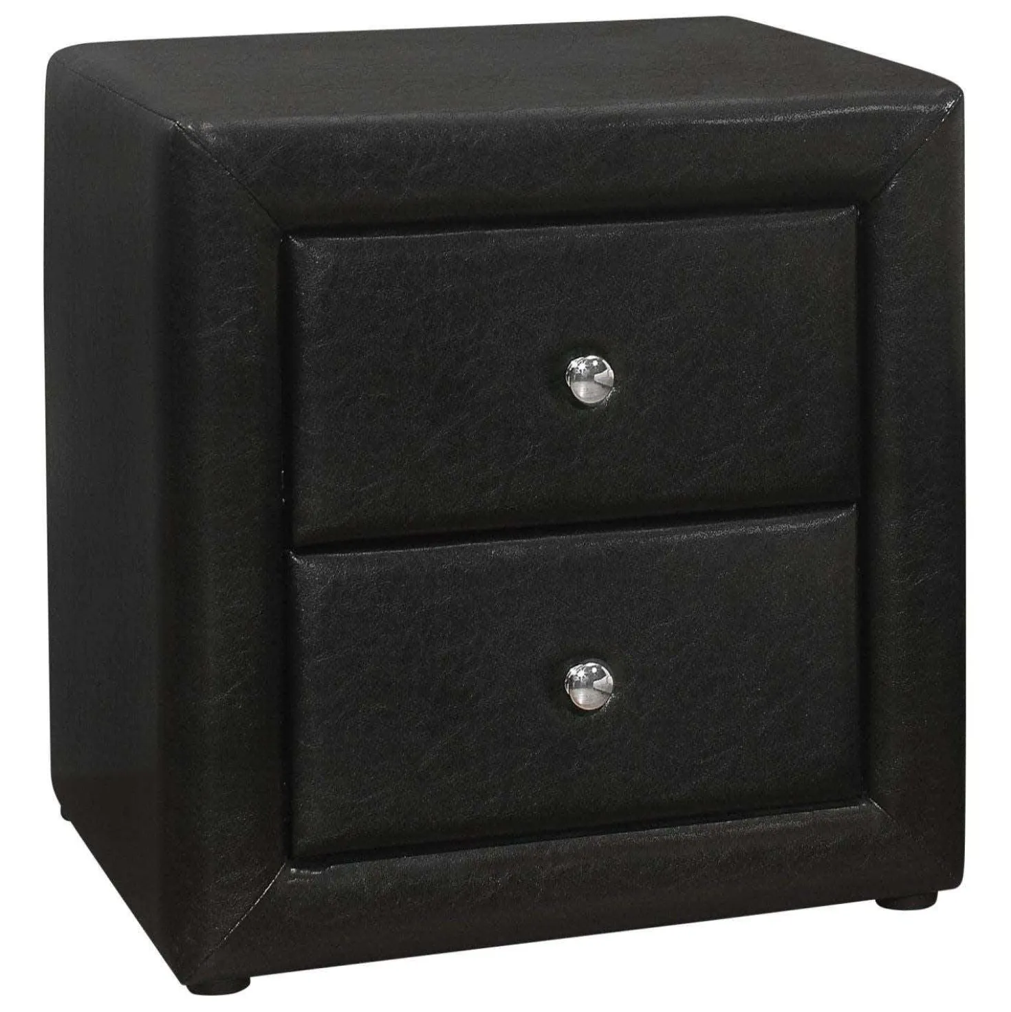 Table de chevet - rembourrée, 2 tiroirs de rangement - 21" h - simili cuir n - Monarch