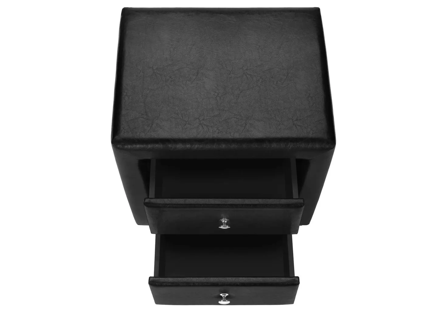 Table de chevet - rembourrée, 2 tiroirs de rangement - 21" h - simili cuir n - Monarch