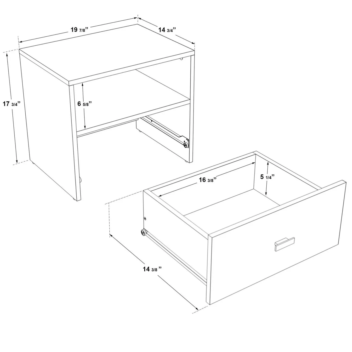 Table de chevet - taupe