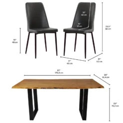 Table de 67 pouces avec 4 chaises