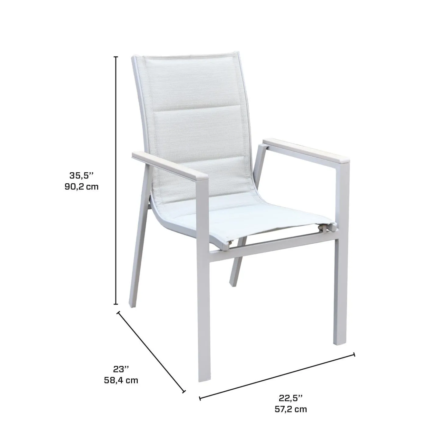 Table d’extérieur en polywood et aluminium avec 6 chaises
