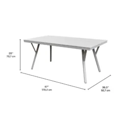Table d’extérieur en polywood et aluminium avec 6 chaises