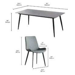 Table en pierre sintérisée avec 4 chaises