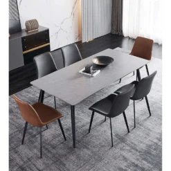Table en pierre sintérisée avec 6 chaises