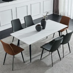 Table en pierre sintérisée avec 6 chaises