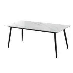 Table en pierre sintérisée avec 6 chaises