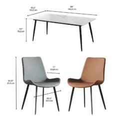 Table en pierre sintérisée avec 6 chaises