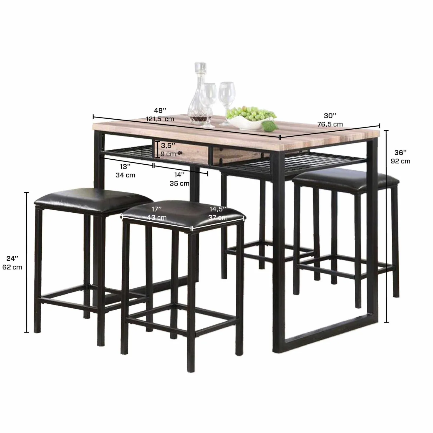 Table et 4 Tabourets