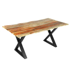 Table à manger en bois de sheesham gris - 67" x 36" x 30"