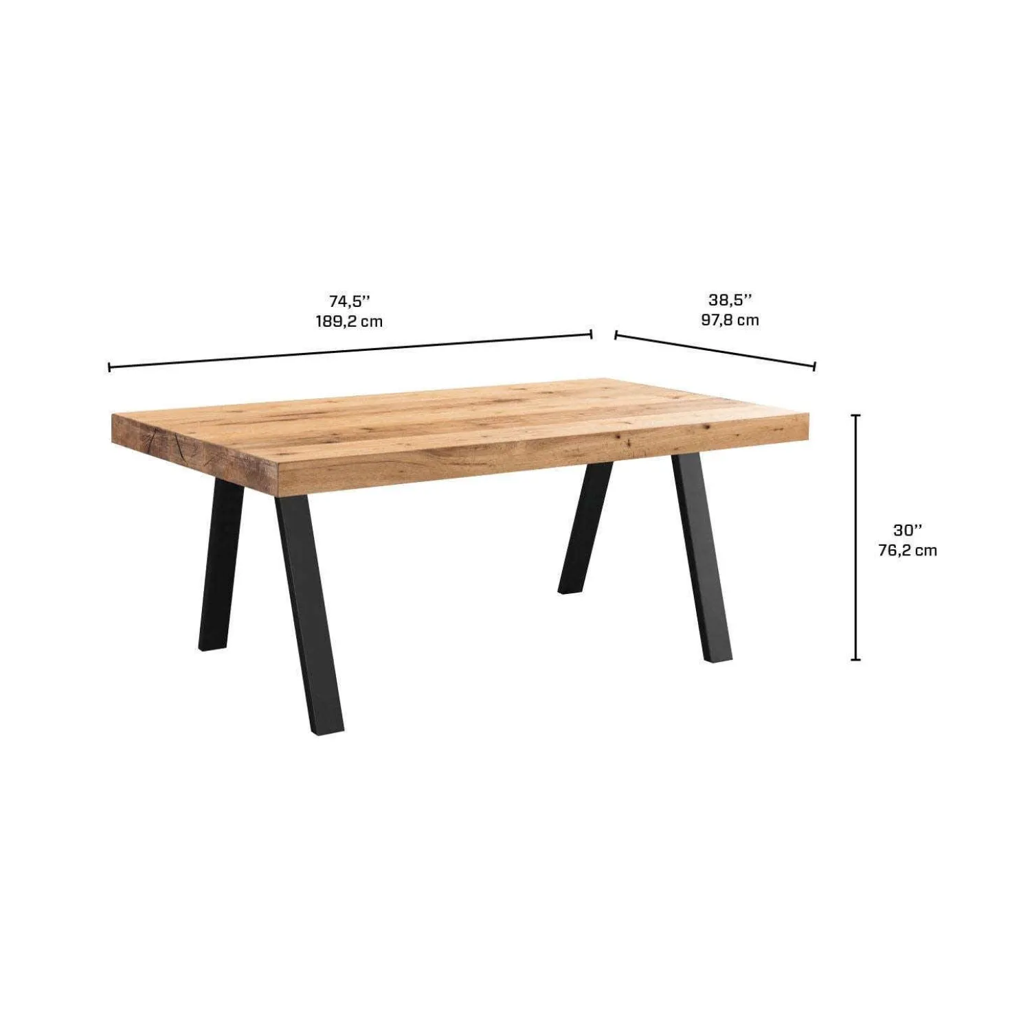 Table à manger rectangulaire 75"