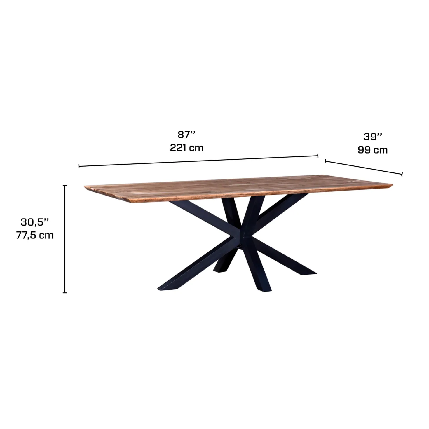 Table à manger rectangulaire - 87"