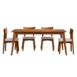 Table à manger rectangulaire 70" avec 4 chaises - brun