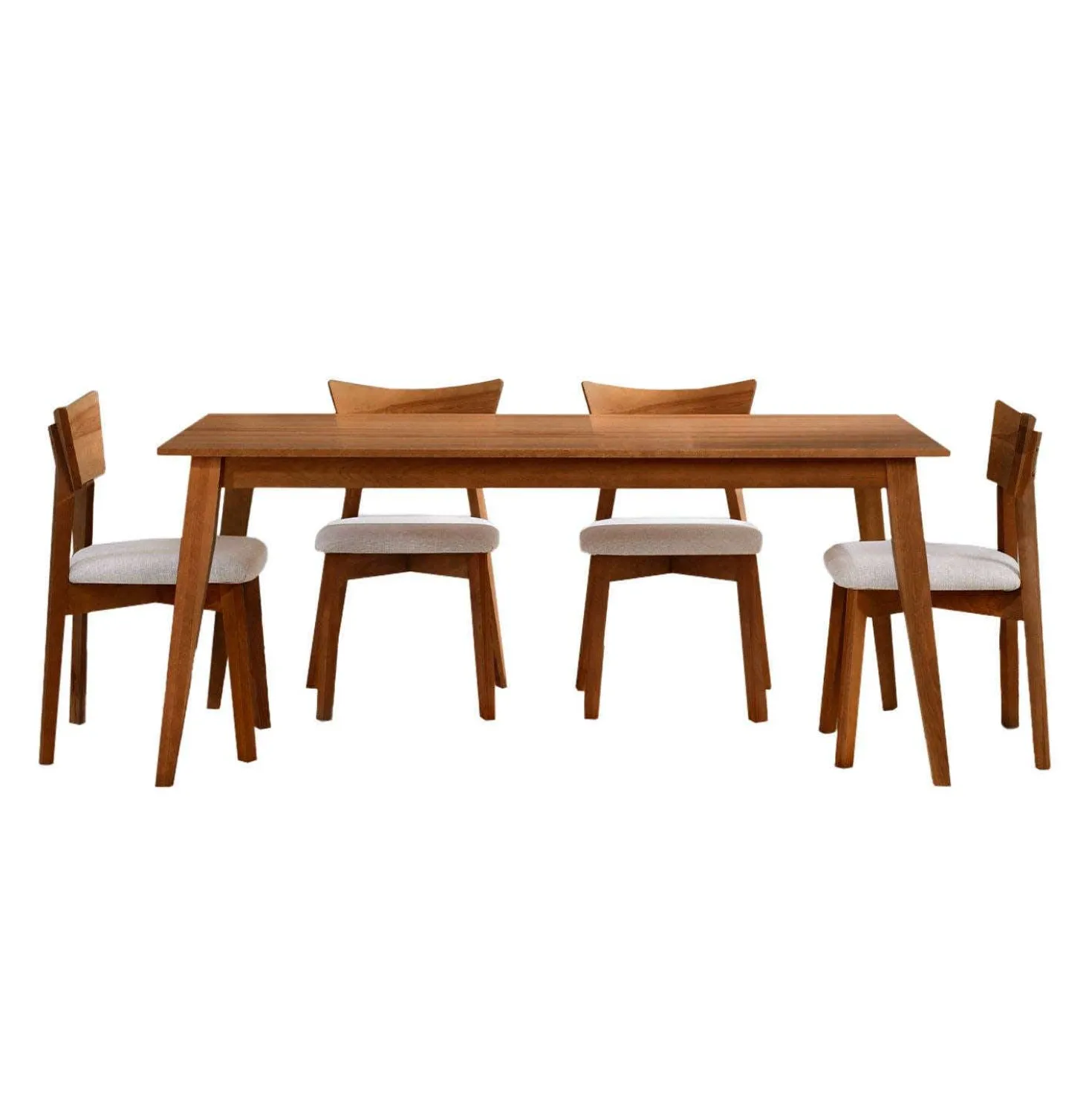 Table à manger rectangulaire 70" avec 4 chaises - brun