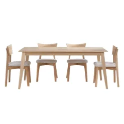 Table à manger rectangulaire 70" avec 4 chaises - grège