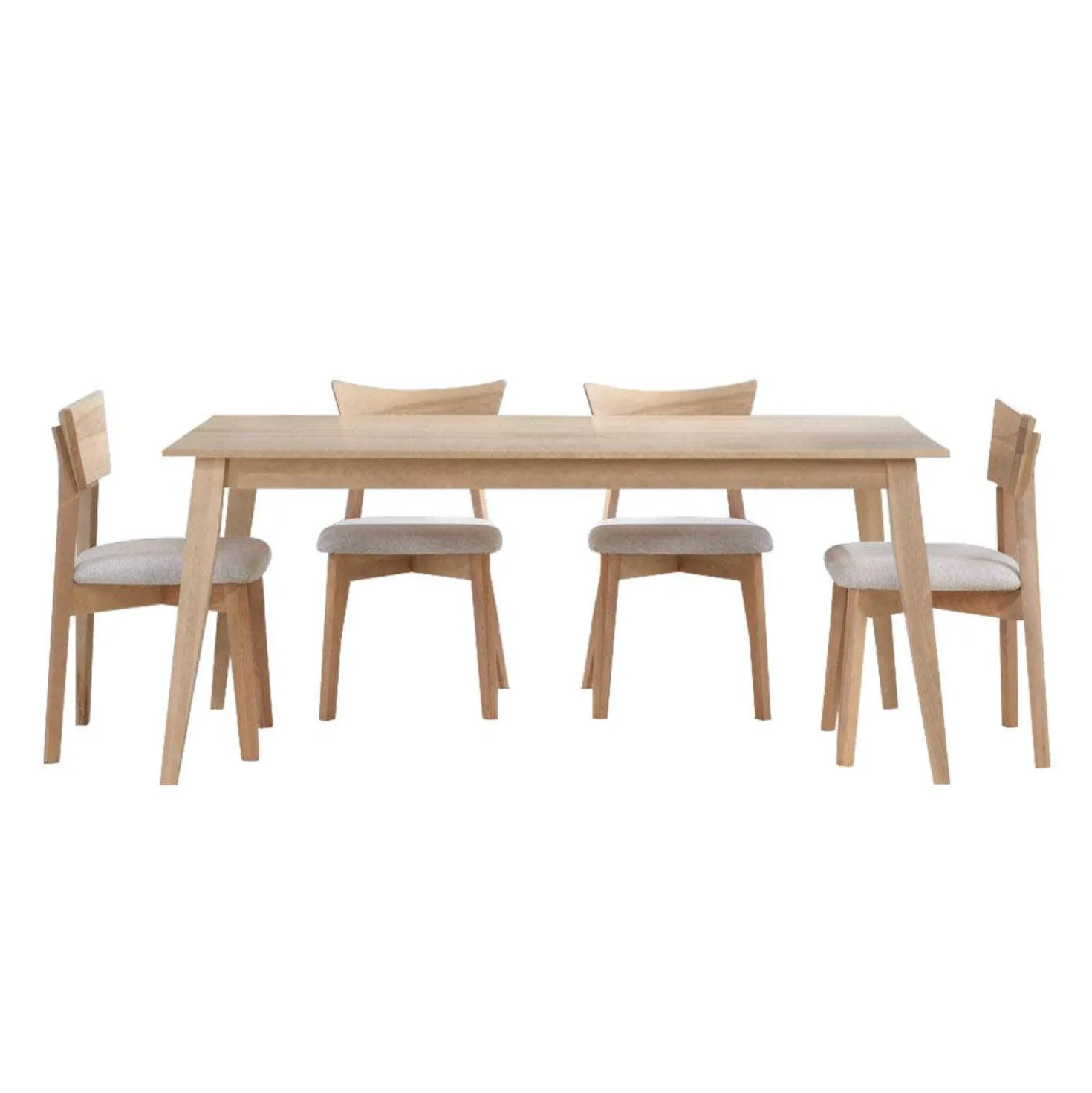 Table à manger rectangulaire 70" avec 4 chaises - grège